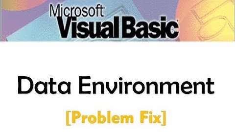 How to Add  Data Environment in Visual Basic 6 By Ramdas Sir[ Solved ]