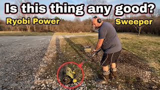 Is this thing any good?  Ryobi power sweeper in action