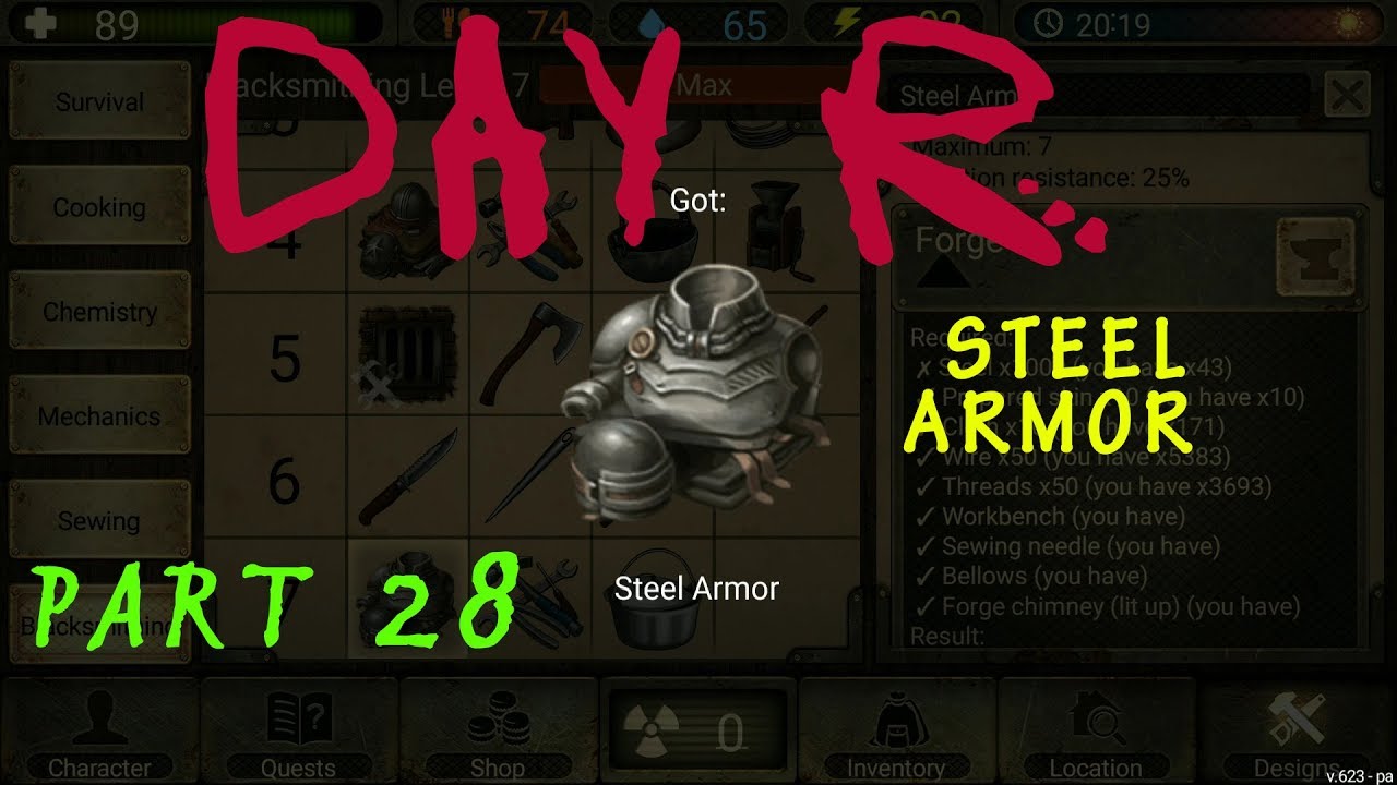 HOW TO GET STEEL ARMOR | DAY R SURVIVAL Walkthrough [Part 28] - YouTube