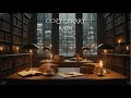 Rainy Library Study Music | Cozy Books & Soft Rain ASMR Ambience