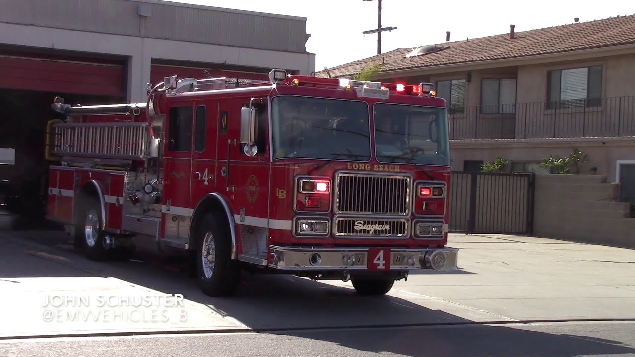 (NEW ENGINE) Long Beach Fire Dept. Engine 4 Responding - YouTube