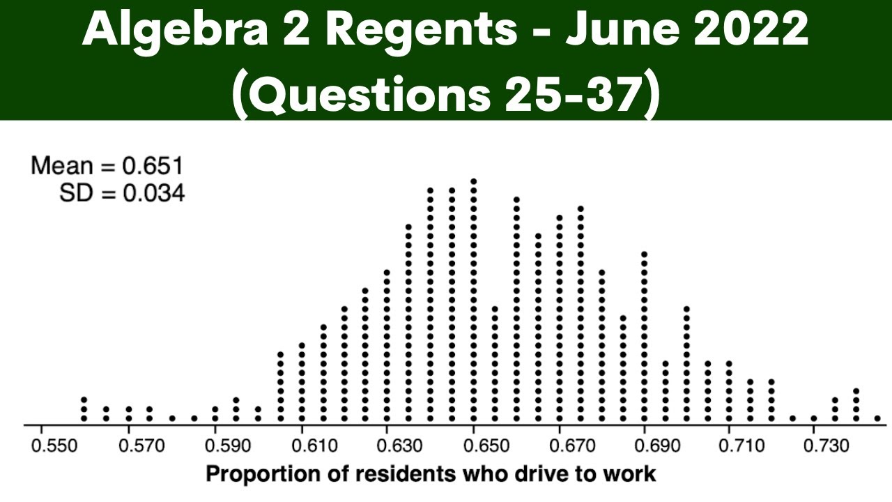 Algebra 2 Regents June 2022 (Parts 2,3, and 4, Questions 25 37) YouTube