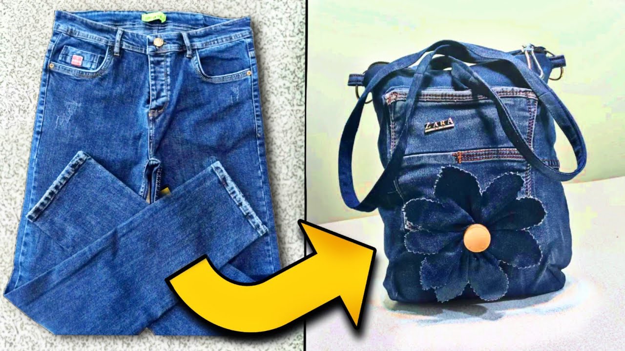 DIY HOW to SEW a BAG WITH JEANS ?? BASIC TUTORIAL for BEGINNERS YouTube