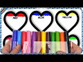 Heart Drawing and Marker Rainbow Coloring | Akn Kids House