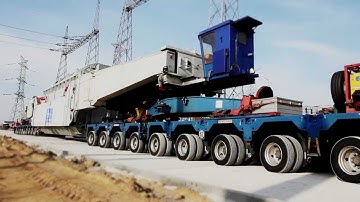 Delivery of an autotransformer 450MVA 400/110 kV with a weight of 235t