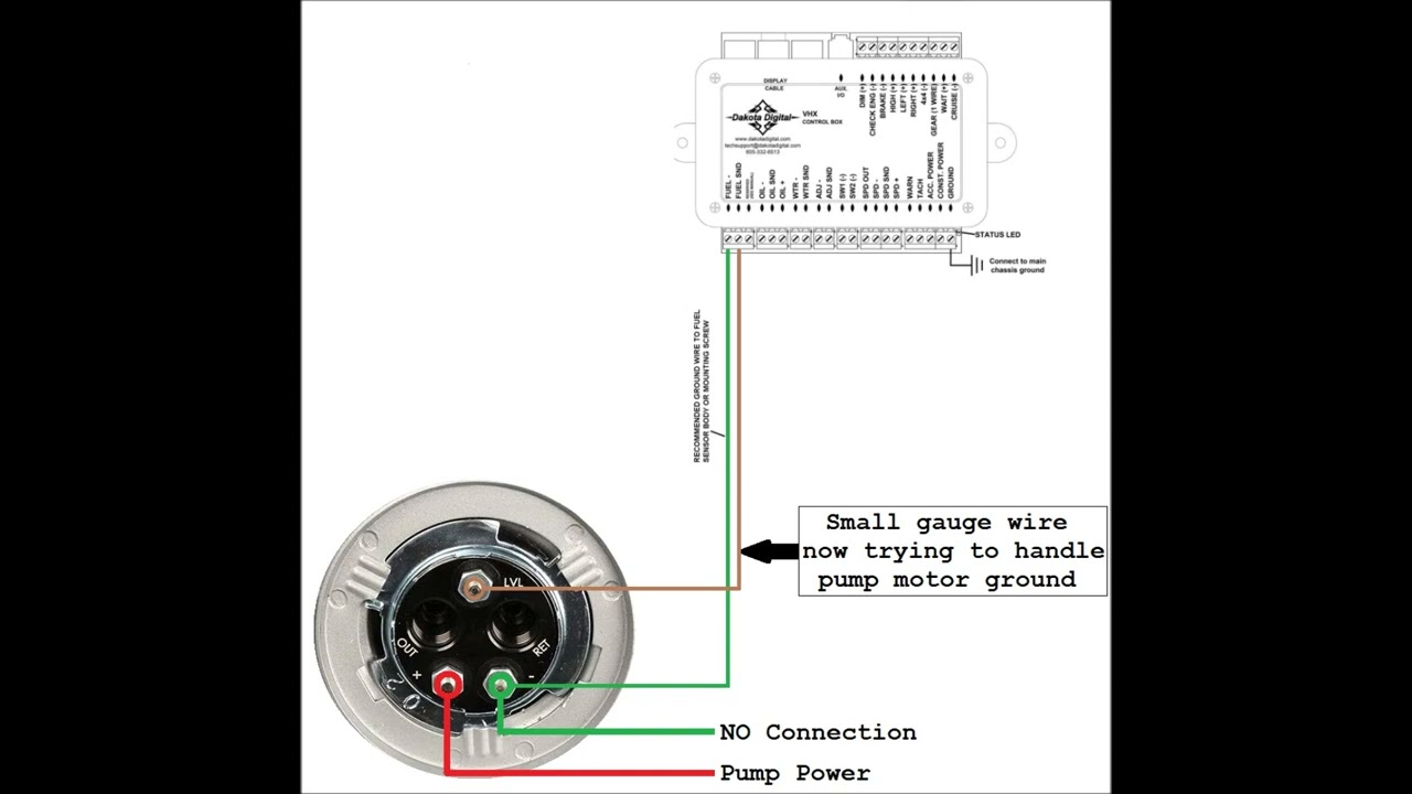 Fuel Gauge Wiring Dakota Digital to Aeromotive 18417 Tank Pump and Sender