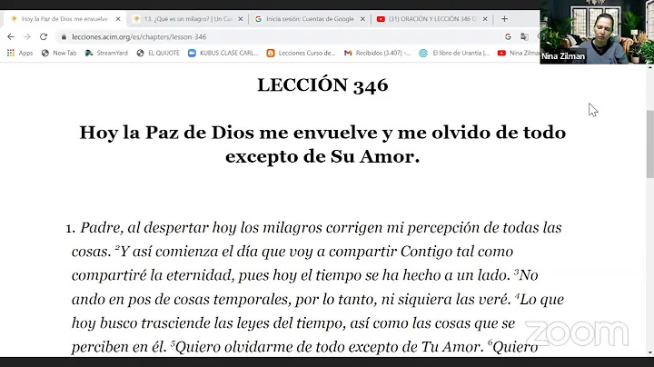 ORACIN Y LECCIN 346 DE UN CURSO DE MILAGROS