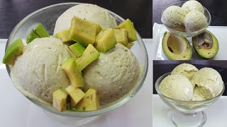 Avocado ice cream 3 ingredients | NO MACHINE | Yummy | Nhaj kitchen |