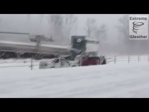 193 Car Pile Up I 94 Michigan Snowstorm Jan 2015  RAW VIDEO