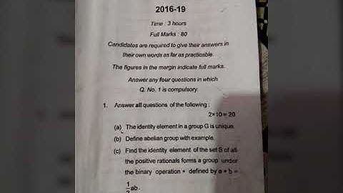 Group Theory I vbu UG maths(honours)C6 semester3 PYQ(2016-19)