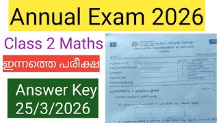 Class 2 Maths Annual exam 2026 question paper and answers Istd2 Ganitham annualexam 2026