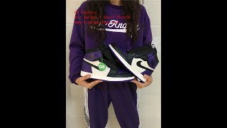 #AirJordan1CourtPurple #StockX GS Factory Air Jordan 1 Court Purple Unboxing Review 黑紫脚趾