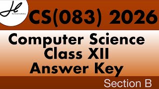 Class 12th cbse computer science 2025-26 answer key #cs #computerscience #class12th #cbse