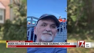Man killed after tree falls on Wake County home during storms