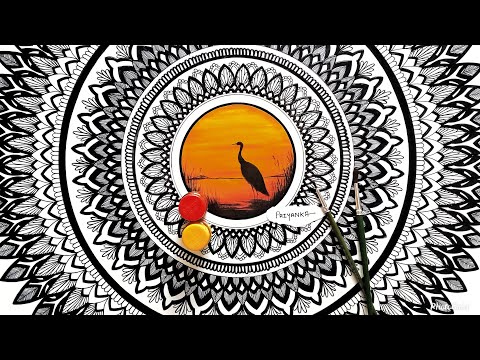 How to draw MANDALA ART for beginners | Drawing mandala | mandala scenery |step by step mandala