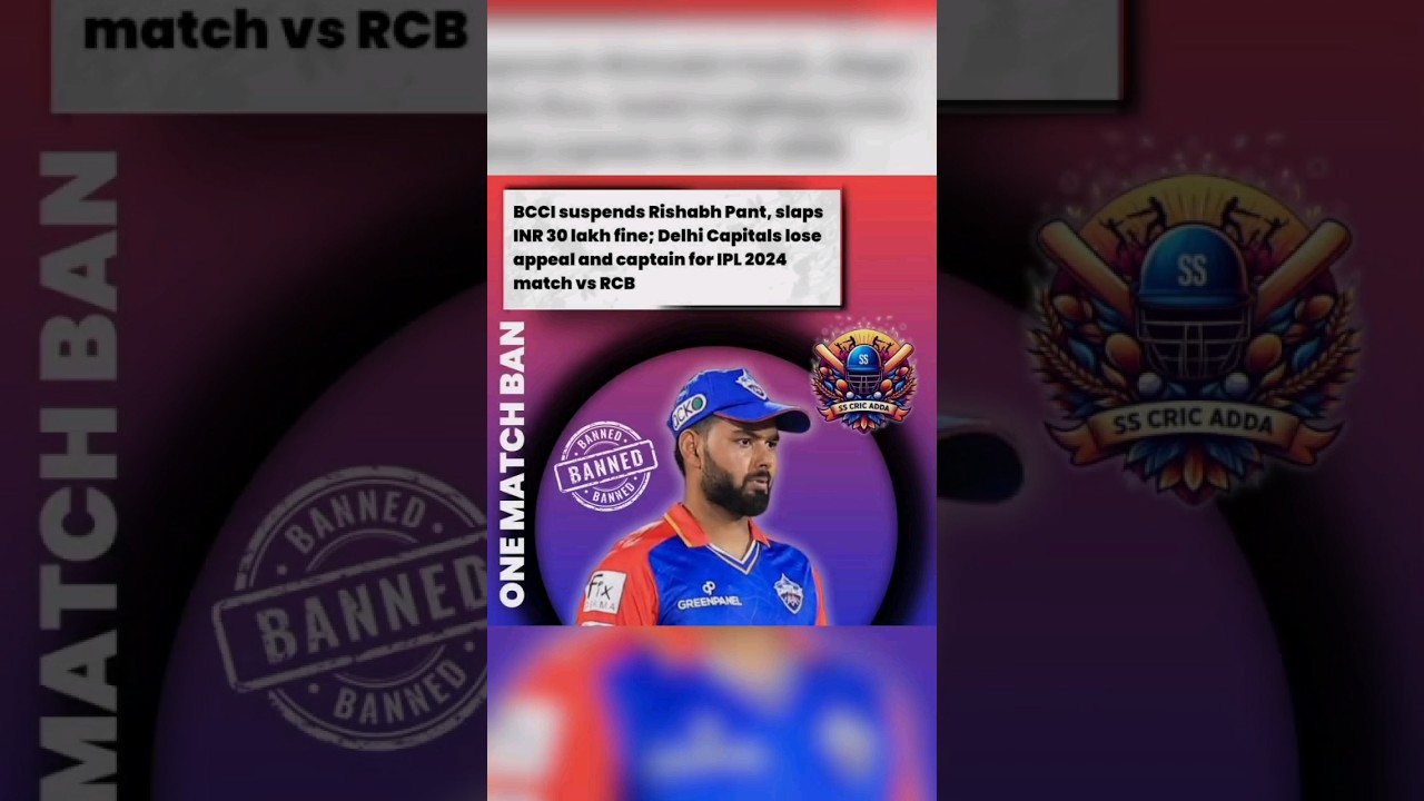 Rishabh Pant Banned 😲 