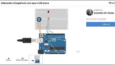 Tinkercad - Arduíno - Alterando a frequência com que o LED pisca