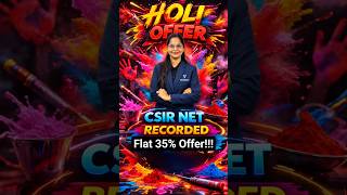 Holi Offer | CSIR NET Recorded Courses | Flat 35% Offer | Dr. Manisha Verma |#lifescienceexam