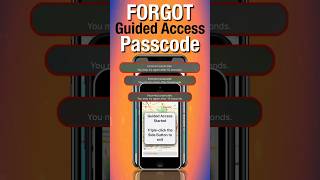 FORGOT Guided Access Passcode On iPhone #shorts