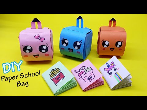 Cách gấp BA LÔ đi học Cute| How to make a paper School Bag Easy | DIY BACK TO SCHOOL | Liam Channel | Foci