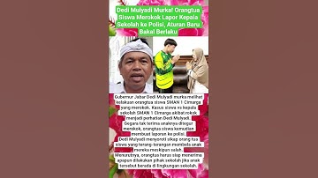 Dedi Mulyadi Murka! Orangtua Siswa Merokok Lapor Kepala Sekolah ke Polisi, Aturan Baru Bakal Berlaku