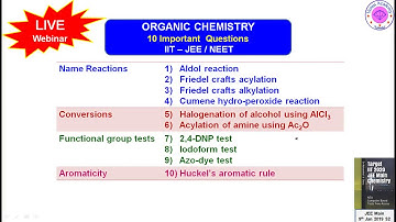 JEE Main 2019 (10 Jan | S1) Chemistry Solution (Memory) Q 1 to Q 29 Friedel Crafts, Aldol
