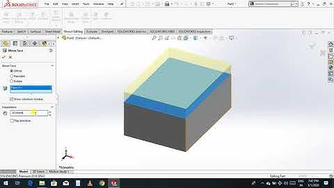 # Direct Editing -  Move Face | Offset , Rotate And Translate  | Solid works | By - krishna