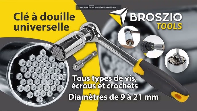 Clé à douille universelle pour diamètre 9 à 21 mm