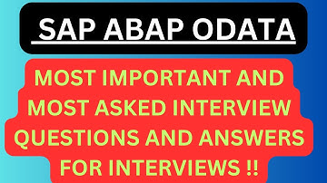 "SAP ABAP OData", Most Asked Interview Q&A of "OData" in SAP ABAP Interviews !! #sapabap #sapodata