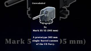 3x Mark 55/12 (305mm)  #modernwarships #shorts