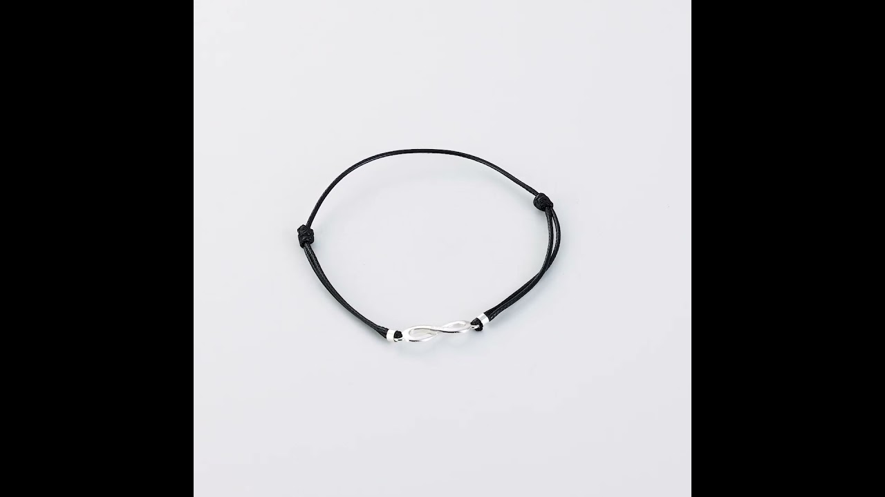 Sterling Silver Corded Infinity Bracelet