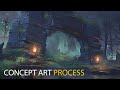 Forest ruins concept art process