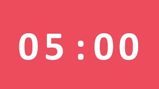 5 Minute Timer (No Music - Gentle Sound at the End) | Red Background