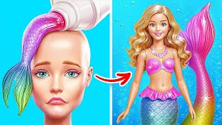 MAGICAL DOLL TO MERMAID MAKEOVER CHALLENGE! Cool Hacks &amp; Crafts by YayTime! STAR