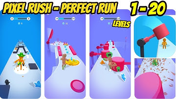 Pixel Rush - Perfect Run - Game Gameplay Walkthrough 1-20 Levels (iOS-Android)