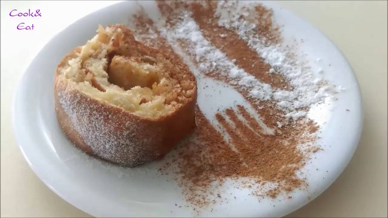 ⁣Нежный яблочный рулет с корицей