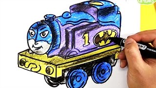 How To Draw Thomas As Batman Minis Thomas And Friends Super Friends