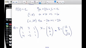 IB MAI HL - 6.02.1 Solving Systems with Matrices - Quadratics