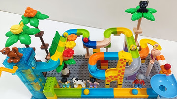 Satisfying ASMR Marble Run with Building Blocks Lego Duplo Creations and Relaxing Sounds