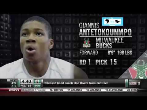 Giannis Antetokounmpo Milwaukee Bucks 15th Pick NBA Draft ...