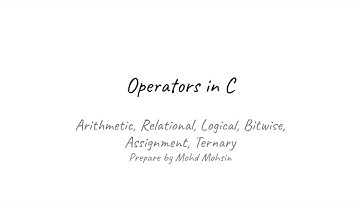 Operators in C | C programming operators | Mac | C Programming Hub | Code with Mohsin