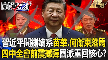 習近平開鍘嫡系「刀刃向內」苗華、何衛東確定落馬！四中全會前震撼彈「團派重回權力核心」？【關鍵深論題】張炤和