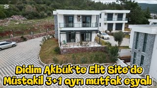 Didim Akbükte Elit Sitede Geniş Bahçeli Müstakil Ayrı Mutfak 31 Full Eşyalı Dubleks Villa