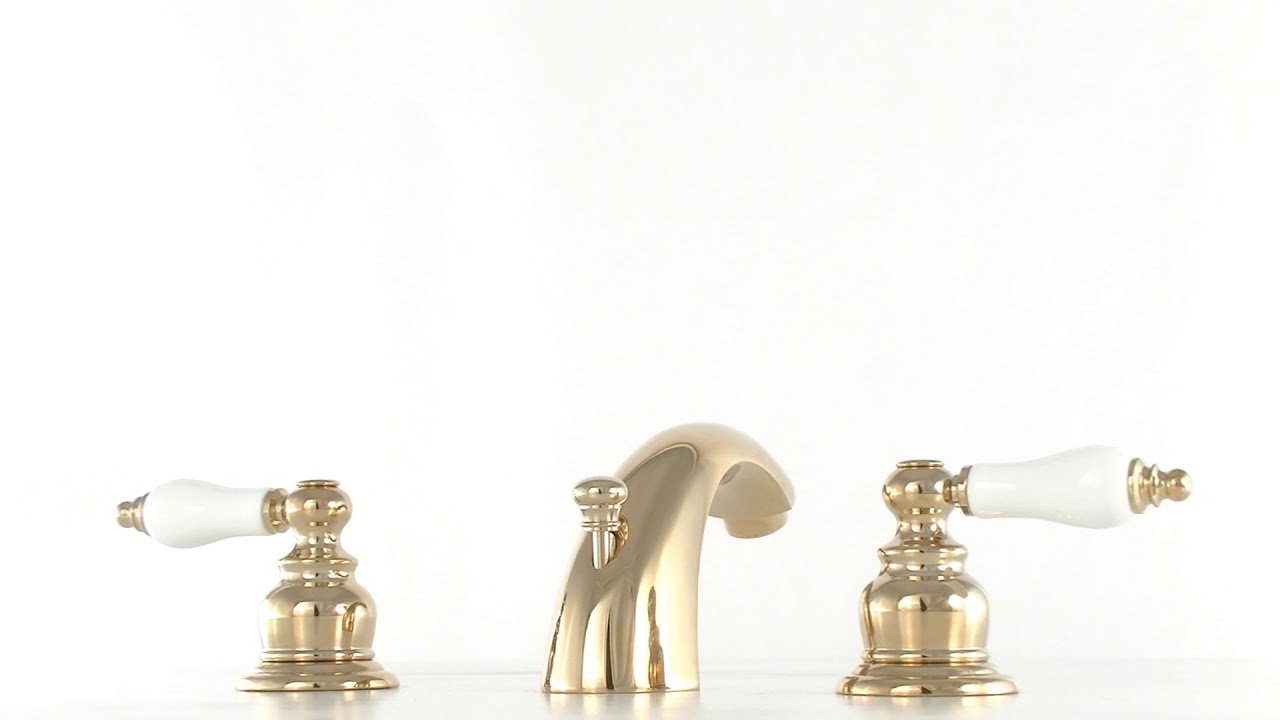 Victorian KB942B Two-Handle Mini-Widespread Bathroom Faucet, Polished Brass | KINGSTON