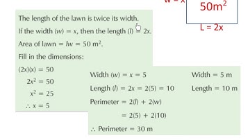LC OL find the perimeter of a rectangle if the length is twice the width