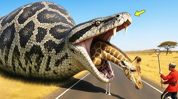Brave Heroes Save Hyperactive Mother Giraffe From Deadly Giant Python🐍