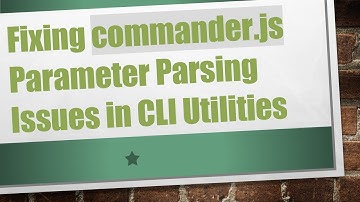 Fixing commander.js Parameter Parsing Issues in CLI Utilities