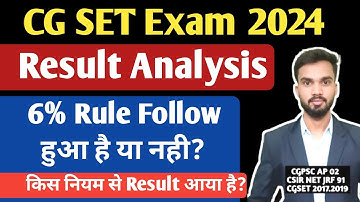 CG SET Exam 2024 Result Analysis I 6 % Rule Follow हुआ है या नहीं? I Details Analysis