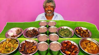 8 SIDE DISH with RAGI KOOZH CHALLENGE | Epic Eating Challenge | Mukbang Eating | Farmer Cooking