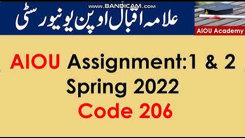 AIOU Code 206-1 & 2 Solved Assignments Spring 2022